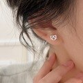 wholesale S925 Sterling Silver Openwork Heart Stud Earrings for Women, New Arrival Exquisite and Minimalist Style-0-1