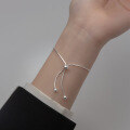 wholesale S925 Silver Summer Korean Version Light Bead Snake Chain Bracelet Simple and Adjustable Accessory S5392-0-1