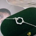 wholesale Metal Material: 999 Silver Maker S999 Silver Möbius Double Loop Pendant Necklace with Small Zircon, Light Luxury, Exquisite, High-End, Fashionable Collarbone Chain-0-2