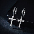 wholesale 925 Silver Amazon Bestseller Hip-Hop Style Cross D Color VVS Moissanite Stud Earrings Unisex-0-2