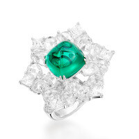 wholesale Gold Plated 925 Silver High Carbon Diamond Emerald Sugarloaf Kellyxie Fashion Versatile Jewelry Women's Ring-Synthetic Muzo Green 120 catties or less US size 7 (Hong Kong size 14-15 EU size 55) Ring length is about 55mm