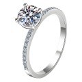 wholesale PT950 925 Sterling Silver D Color Moissanite 1 Carat Manufacturer Direct High-End Non-Fading Ring-0-4