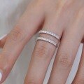 wholesale S925 Sterling Silver Red Elk Princess Square Stack Ring, Exquisite and Stylish, Versatile for Commuting, Light Luxury Women's Ring-0-2