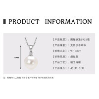 Metal Chain Freshwater Pearl Necklace with Hidden Pendant-Pumpkin-shaped pearl necklace  925 silver
