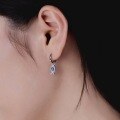 wholesale S925 Sterling Silver Cross-Border Hit Small Fish Design Blue Zircon Inlaid Women's Earrings Advanced Understated Luxury Wholesale-0-3