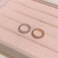 wholesale 18K rose gold plated S925 sterling silver classic full bezel set diamond ring with unique design and sparkling melee diamonds-0-2