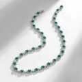 wholesale S925 Sterling Silver New Exquisite Ornate Lab-Grown Emerald Necklace Vintage High-End Collarbone Chain Customizable-0-2
