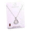 S925 Sterling Silver High-Ice White Chalcedony Maitreya Buddha Pendant Necklace-0-3