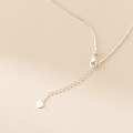 wholesale S925 Sterling Silver Literary Retro-Style Niche Design Peace Charm Bead Necklace Y02160-0-4