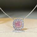 wholesale S925 Sterling Silver Pink Diamond Set Necklace Pendant Earrings Ring Ice Cut Radiant Cut Zircon High Carbon Diamond Ring-0-1
