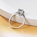 wholesale S925 Sterling Silver Eco-Friendly Moissanite 1 Carat Ring with GRA Certificate, Light Luxury Fashion-0-2