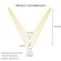wholesale S925 Sterling Silver Geometric Hollow-out Stackable Necklace, Women's Fashion Zircon Pendant Choker-0-4