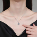 S925 Sterling Silver Luxury Four-Pointed Star Moissanite Pendant Necklace-0-2
