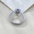 wholesale S925 Sterling Silver 4*6 Cube Zirconia Inlaid High-End Row Ring for Women Proposal Gift-0-3