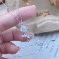 wholesale Silver S999 Maker Rose Pendant Necklace, Fashionable and Luxurious, Exquisite Women's Minimalist Small and Chic High-End Collarbone Chain-0-3
