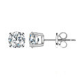wholesale S925 Sterling Silver Classic Cross-Border Hit Four-Paw Genuine D Color Moissanite Stud Earrings for Women Factory Foreign Trade Wholesale-0-7