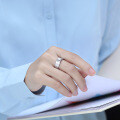 925 Sterling Silver Moissanite Men's Open Ring, Classic 1-Carat Minimalist Style-0-1