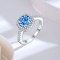 wholesale S925 Sterling Silver 12ct Flame Rose Cut Colored Gemstone Ring High-end Wedding Ring 7*7 Ice Flower Cut Women's Ring-0-1