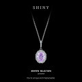 Metal Alloy Teardrop Amethyst Jewelry Set, Necklace and Earrings-0-4