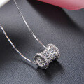 wholesale S925 Sterling Silver with Zirconia Hollow-Out Pendant Necklace, Minimalist Women's Choker Accessory Wholesale from Source Factory-0-2