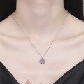 S925 Silver Moissanite Sunflower Pendant Necklace, Cross-Border New Wholesale-0-2