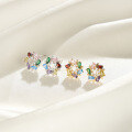 wholesale S925 Sterling Silver Cloud-Pull Jewelry Waterdrop Inlaid with Diamond Colorful Ultra-Fairy Zircon Stud Earrings-0-3