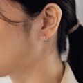 wholesale 925 Silver Wave Earrings For Women Korean Style Pure Silver Cute Spring Rotating Hoop Earrings Silver Wave Earrings For Dropshipping-0-2