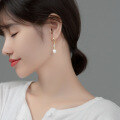 wholesale Metal: s925, Pearl Elegant Long Drop Earrings for Women, Summer Vintage Korean Style Ear Jewelry G9857-0-2