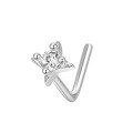 wholesale 925 Sterling Silver L-bar Star Zircon Nose Ring For Women-0-1