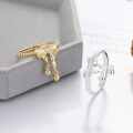 wholesale S925 Sterling Silver Bow Ribbon Ring, Adjustable Index Finger Ring, Niche Luxury, Direct from Manufacturer-0-0