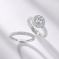 wholesale [925 Silver] Cross-Border New Fashion Trend Beloved Forever Moissanite Diamond Ring for Women, Light Luxury Style Stackable Ring Wholesale-0-3