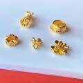 wholesale S925 gold-plated double-row button accessories DIY bracelet necklace components running rings spacer beads handcrafted vajra-0-1