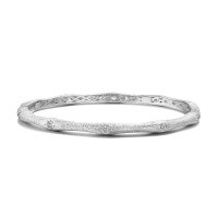 wholesale 925 Sterling Silver New Chinese Style Women's Bracelet Minimalist Versatile Design Small-Batch Bamboo Joint Matte Finish Closed Cuff Bangle-Silver DY170079-SS-WH#14 925 silver