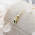 wholesale [9K Gold] Yili Jewelry Wholesale Supplier of Japanese Retro Design Style Moissanite and Emerald Necklaces-0-3