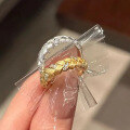wholesale S925 Sterling Silver Gold-Plated Wheat Weave Brushed Ring with Italian Craftsmanship-0-1