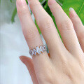 wholesale S925 Silver with Diamond Marquise Row Ring, Index Finger Ring, Personalized Design Band, Korean Style Minimalist Elegant-0-2