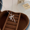 wholesale S925 Sterling Silver Korean New Bow Necklace for Women, Summer Versatile Minimalist Collarbone Chain-0-3