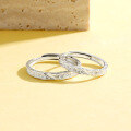 wholesale 925 Sterling Silver Glacier Couple's Open Adjustable Ring, Niche Luxury with a High-End Feel, Trendy Ring for Women, 520 Valentine's Day Gift for Girlfriend-0-5