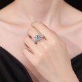 wholesale S925 Sterling Silver Cross-Border Live Sales Hot-Selling 5-Carat Moissanite Luxury Ring, Wholesale Manufacturer for European and American Markets-0-3
