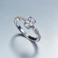 wholesale S925 Silver 5*7 Pigeon Egg Diamond Ring for Engagement, High Carbon Diamond Ring Gift for Women-0-2