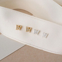 wholesale S925 sterling silver butterfly earrings for women, small and unique design, high-end style, new zirconia stud earrings-BE0282-Gold>925 Silver