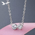 wholesale S925 silver rhinestone new Korean-style fashionable minimalist geometric pendant necklace for women-0-0