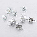 S925 Sterling Silver Square Stud Earrings with Moissanite-0-1