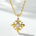 Metal Cross Necklace Unisex Classic Simple Iris Flower Design-0-1