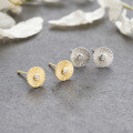 wholesale S925 Sterling Silver Textured Round Stud Earrings Sunflower Simple and Exquisite Retro Roman Style Ear Studs Wholesale-0-2