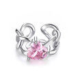 wholesale 925 Silver Korean Style Open Heart Pink Diamond Ring for Women, Small Batch Design, Ins Style, Versatile and High-End Feel Ring-0-4