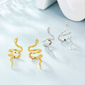 wholesale S925 Sterling Silver Snake-shaped Ear Cuff Fashion Minimalist Style Personality Trend Creative No Piercing Non-pierced Ear Clip Accessory-0-1