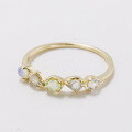 wholesale Japanese-inspired lightweight luxury 24 Autumn new collection, Sterling Silver & 18K Gold, vibrant gemstones, labradorite opal grape stone irregular ring, niche design-0-1