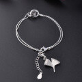 wholesale Metal S925 Silver DIY Accessories Ginkgo Leaf Pendant Unisex Three Lives Fortunate Cross-border New Jewelry Accessories-0-3