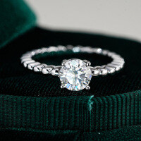 925 Sterling Silver Moissanite Classic 1-Carat Four-Prong Asymmetric Ring for Cross-Border Live Streaming-1-carat moissanite - No. 9